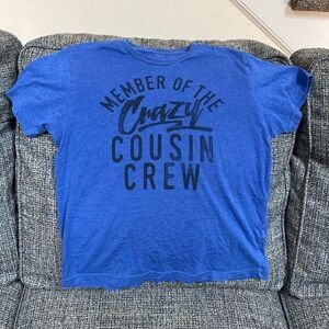 3/$22 - Member of the Crazy Cousin Crew Blue T-Shirt, Size Youth Medium